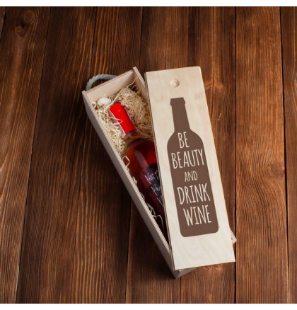 Коробка для вина на одну бутылку "Be beauty and drink wine", фото 2, цена 490 грн